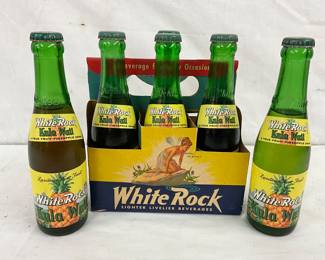 White Rock Kula Maid 6-Pack Glass Bottles in Original Cardboard Carrier