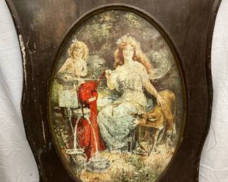 Sharples Separator Self-Framed Tin Lithograph Featuring Woman, Child, and Calf (28 x 39)
