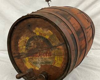 21″ x 12 1/2″ Coca-Cola Wooden Keg with Original Label