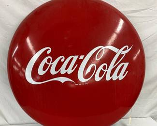 36-Inch Porcelain Coca-Cola Button Sign