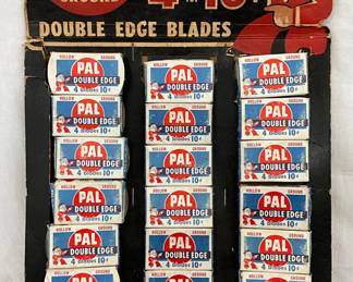 Pal Razor Blades Cardboard Display with Product, 8 1/2 x 13 1/2