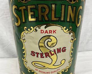 Sterling Tobacco Tin, 10 1/2 Inches Tall, Spaulding & Merrick