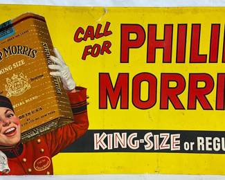 Philip Morris Paper Advertising Banner, 41×23 1/2 Inches