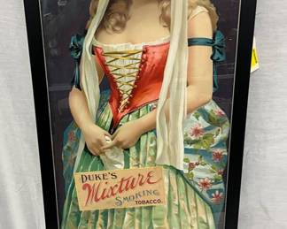 Duke’s Mixture Tobacco Advertising Canvas, Framed, 14 x 41, Durham, North Carolina
