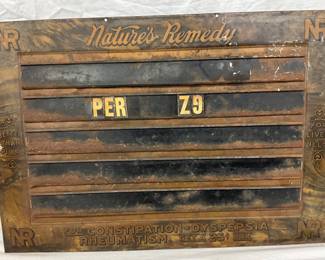 Early Tin Litho Advertising Sign for ‘Nature’s Remedy’