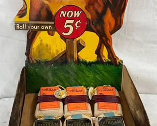 9X13 Early Bull Durham Tobacco Counter Display with Product