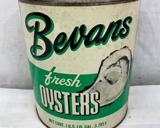 Bevans 1-Gallon Oyster Can with Printed Label