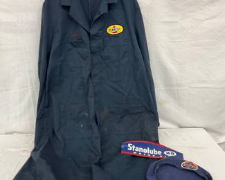 Pennzoil Gas Station Coat with Stanolube and Pennzoil Service Caps