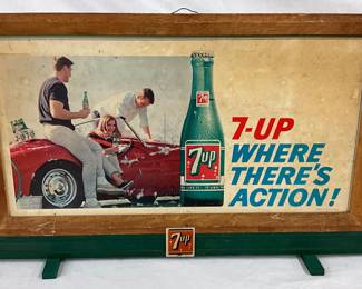 Seven-Up Double-Sided Countertop Billboard Sign, 25 x 14 Inches