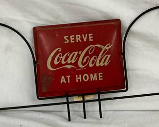 30″ x 12″ Coca-Cola Rack Topper Sign with Metal Frame