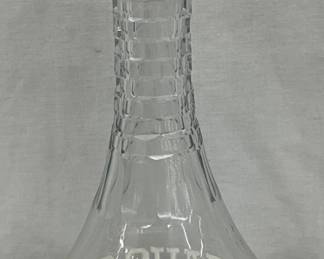 Early 1900s Old Charter Bourbon Glass Decanter, 11 Inches Tall