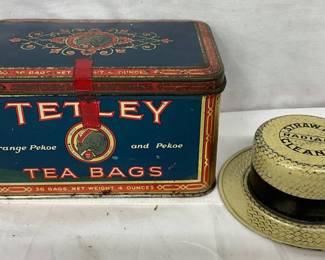 2: Tetley Tea Tin and Radiant Straw Hat Cleaner Container