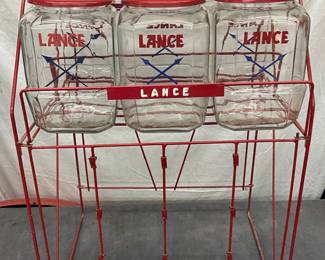 Original Six Jar Lance Rack with Glass Jars and Metal Lids