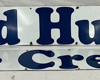 9X132-Inch 2PC. Single-Sided Porcelain Good Humor Ice Cream Sign