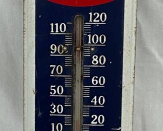 Mail Pouch Tobacco Advertising Metal Thermometer, 3×17 1/2 Inches