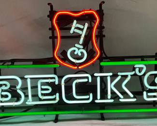 22” x 16” Three-Color Neon Beck’s Beer Sign