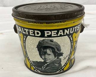 Jackie Coogan Salted Peanuts Tin, 8 oz, Embossed Lid, Circa 1914-1984