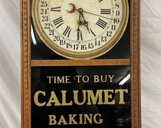 Sessions Clock Company Oak Advertising Wall Clock for Calumet Baking Powder