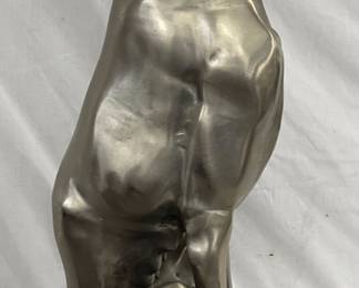 9X29-Inch Bronze Greyhound Statue on Octagonal Base