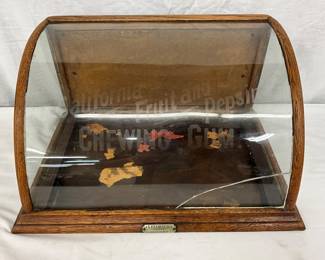 Early Etched Glass Chewing Gum Display Case by J. Riswig, Chicago