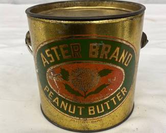 1-Pound Aster Brand Peanut Butter Tin with Wire Handle