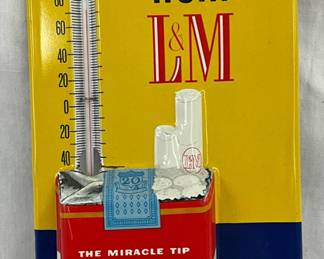 5 L&M Embossed Tin Thermometers, 12-Inch Advertising Signs