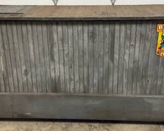 Country Store Pine Counter with Advertising Plaques