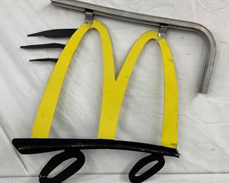 30×28 Hanging Metal McDonald’s Sign with Iconic Golden Arches and Bracket