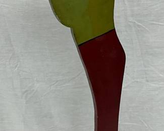 Painted Wooden Early Folk Art Display Figure, 9” x 35”