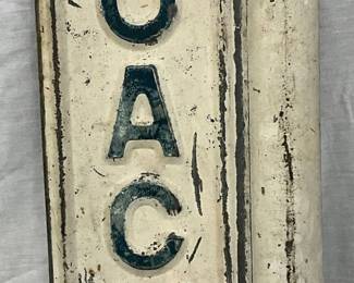 Embossed Metal Early Coach Stop Sign, 8″ x 20″