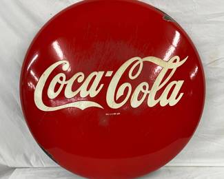 36-Inch Porcelain Coca-Cola Button Sign