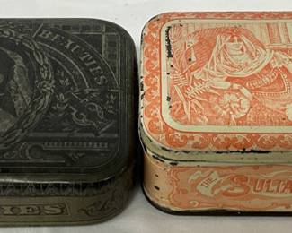 Opera Beauties Cigar Tin and Sultans Cut Plug Tobacco Tin