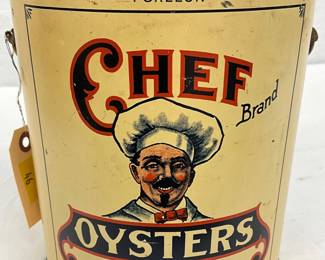 Wentworth’s Triangle Brand One-Gallon Oyster Tin by O.E. Wentworth & Co.