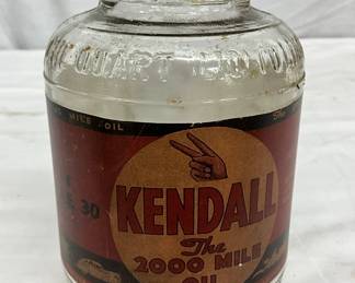Kendall 2000 Mile Oil Glass Bottle with Original Cap – 1 Quart