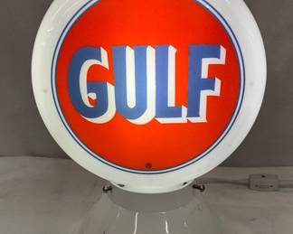 11×8 Gulf Globe Light-Up Sign with White Base