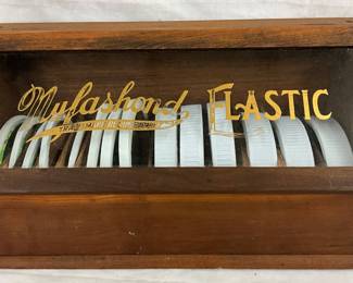 15 X 7 1/2 Wooden Store Display Case with Glass Lid and MylaShond Elastic Contents
