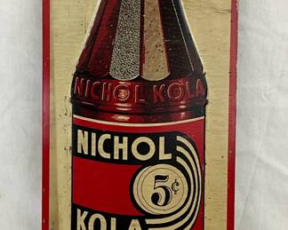8×24 Embossed Metal Nichol Kola Advertising Sign