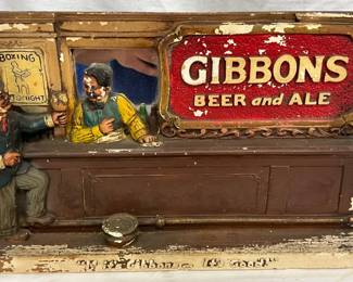 Painted Chalk Advertising Display for Gibbons Beer and Ale