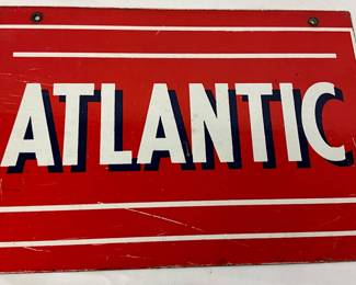 13 x 9 Inch Porcelain Atlantic Pump Plate Sign