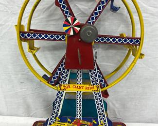 11×16.5 The Ohio Art Co Tin Litho Ferris Wheel ‘The Giant Ride’ To