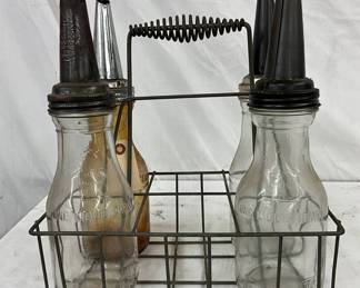 Four-Bottle Oiler Set with Metal Carrier