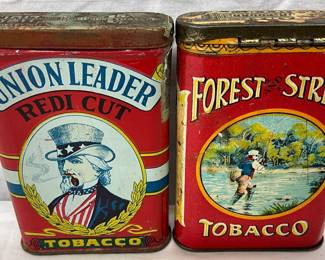 Vintage Tobacco Tins: Union Leader Redi-Cut and Forest Stream
