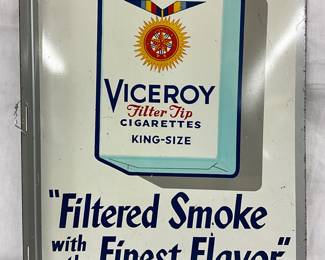 Viceroy Cigarettes Double-Sided Flange Sign, 10 1/2” x 14”