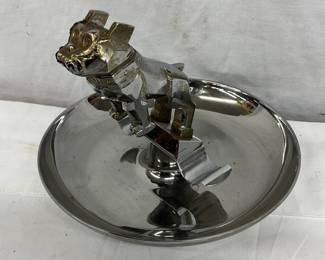 Mack Bulldog Ash Tray with Chrome-Plated Finish