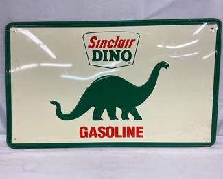 30×18 Embossed Metal Sinclair Dino Gasoline Sign