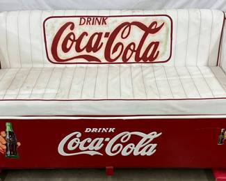 71-Inch(L) X 35(H) Embossed Coca-Cola Cooler Seat with Logo