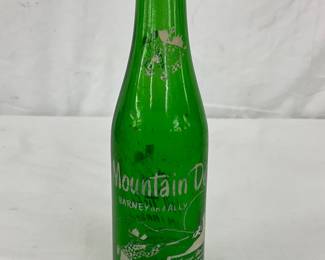 7-Ounce Early Mountain Dew Bottle Featuring Pig Design, Barney and Ally