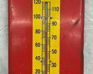 Red Royal Crown Cola Metal Thermometer, 10 x 25.5 Inches