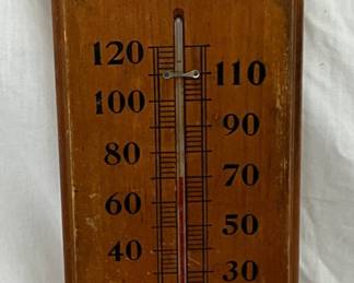 Wooden Advertising Thermometer for L.A. Caster Well Drilling Contractor, 6 x 24 Inches