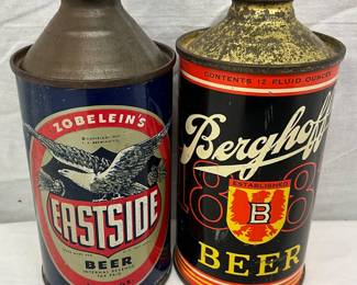12-Ounce Eastside and Berghoff Cone Top Beer Cans